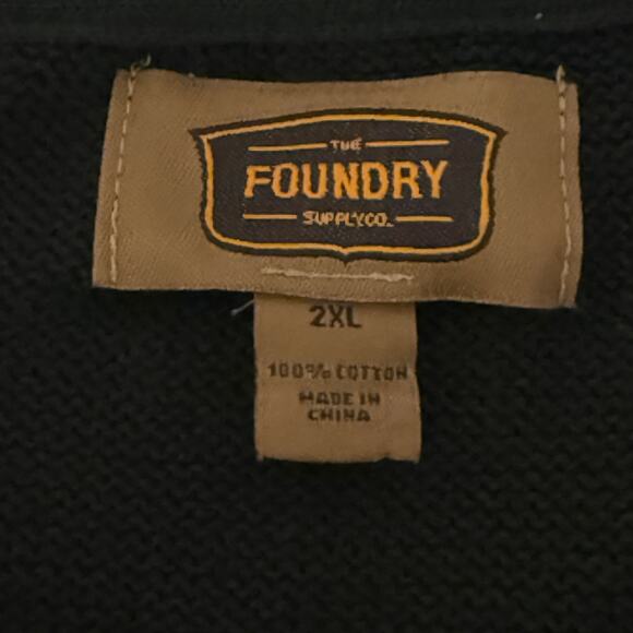 The Foundry Supply Co. 1/4 Zip Fair Isle Goose Sweater Size 2XL Heritage Cotton - Picture 5 of 6